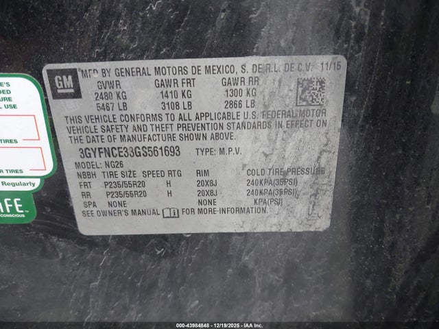 2016 CADILLAC SRX 3GYFNCE33GS561693 Photo 8