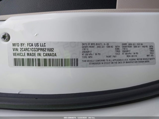 2023 CHRYSLER VOYAGER 2C4RC1CG3PR621682 Photo 8