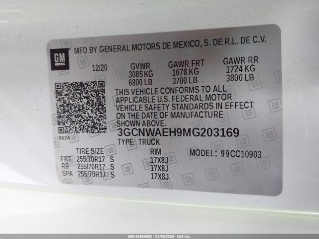 2021 CHEVROLET SILVERADO 1500 3GCNWAEH9MG203169 Photo 8