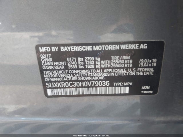 5UXKR0C30H0V79036 BMW X5 Xdrive35i