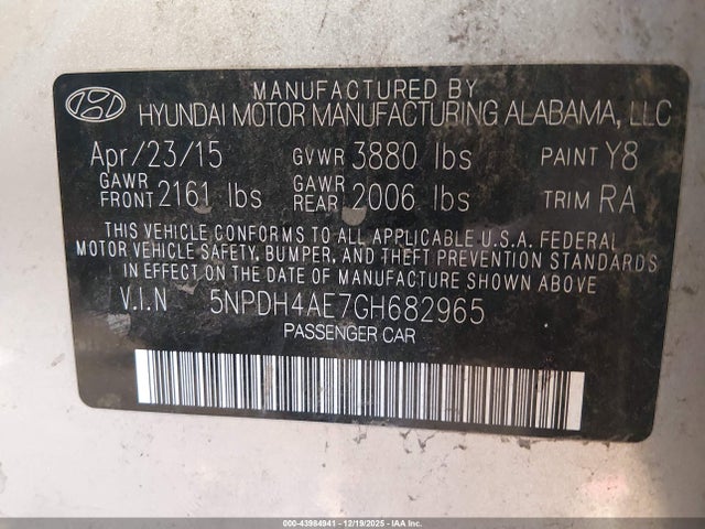Hyundai ELANTRA SE 2016 5NPDH4AE7GH682965 Image 9