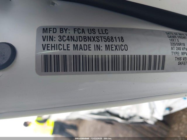 43984946 :رقم المزاد ، 3C4NJDBNXST568118 vin ، 2025 Jeep Compass Latitude 4x4 مزاد بيع