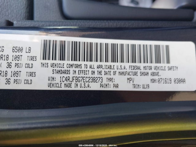 Jeep Grand Cherokee Limited 2014 1C4RJFBG7EC238273 Image 9