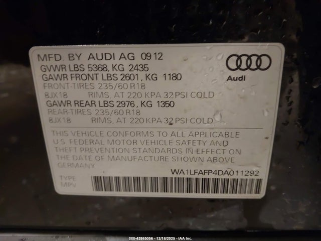 2013 AUDI Q5 WA1LFAFP4DA011292 Photo 8