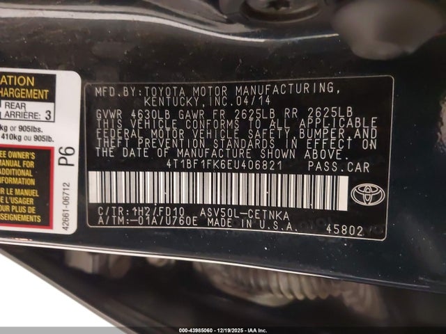 Toyota CAMRY LE 2014 4T1BF1FK6EU406821 Image 25