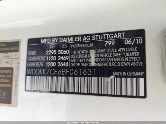 2011 MERCEDES-BENZ E 550 WDDKK7CF6BF061631 Photo 8