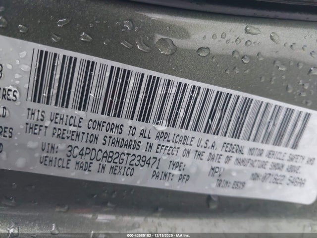 Dodge JOURNEY SE 2016 3C4PDCAB2GT239471 Image 9