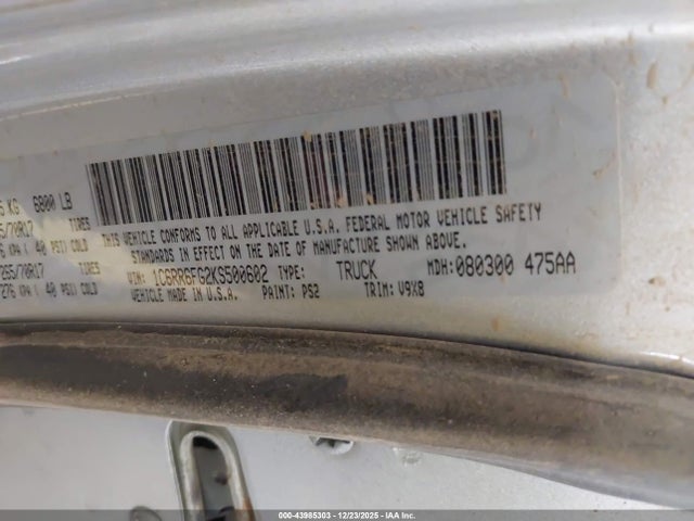 1C6RR6FG2KS500602 RAM 1500 Classic Express 4x2 6&#039;4 Box