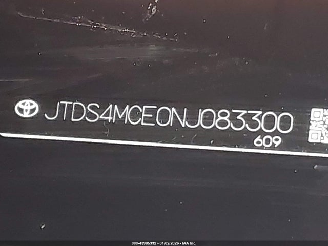 JTDS4MCE0NJ083300 Toyota COROLLA SE