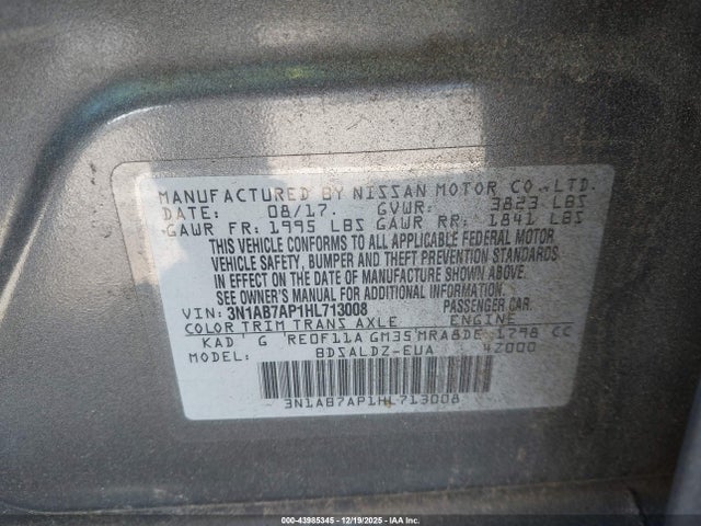 Nissan SENTRA SV 2017 3N1AB7AP1HL713008 Image 9