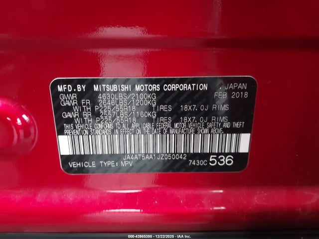 2018 MITSUBISHI ECLIPSE CROSS JA4AT5AA1JZ050042 Photo 8
