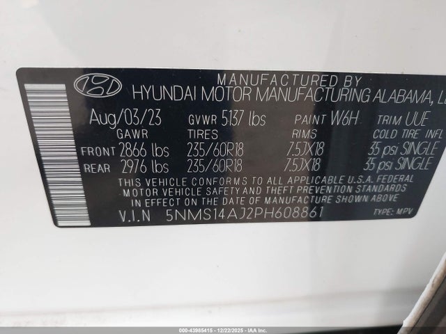 Hyundai Santa Fe Se 2023 5NMS14AJ2PH608861 Image 9