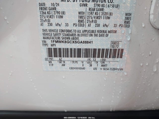 1FMWK8GCXSGA88841 Ford Explorer St