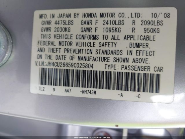 2009 ACURA TSX JH4CU26659C025804 Photo 8