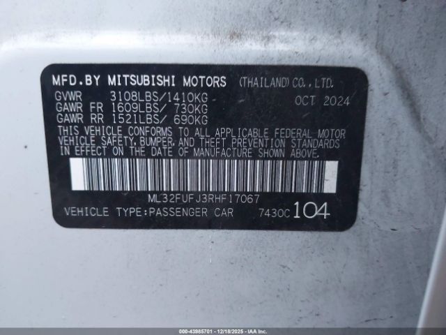 2024 MITSUBISHI MIRAGE G4 ML32FUFJ3RHF17067 Photo 8