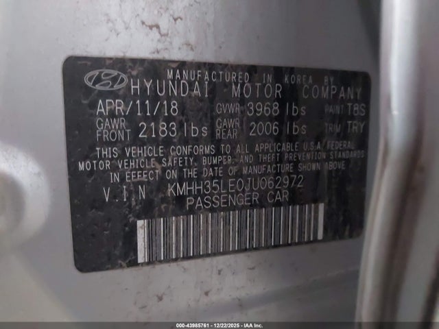 KMHH35LE0JU062972 Hyundai gdi nu