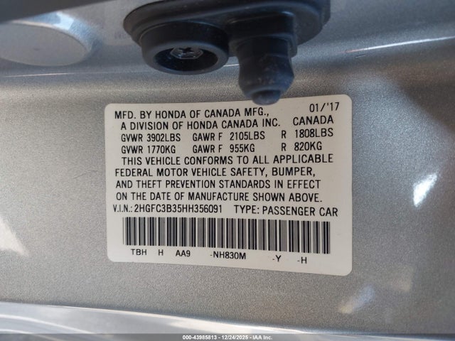 Honda Civic Ex-t 2017 2HGFC3B35HH356091 Image 9