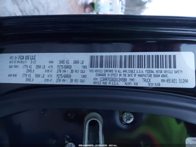 RAM 1500 Big Horn 2016 1C6RR7GG6GS124580 Image 9