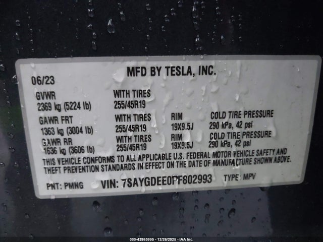 2023 TESLA MODEL Y 7SAYGDEE0PF802993 Photo 8