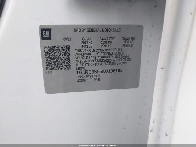 2019 CHEVROLET VOLT 1G1RC6S55KU106183 Photo 8