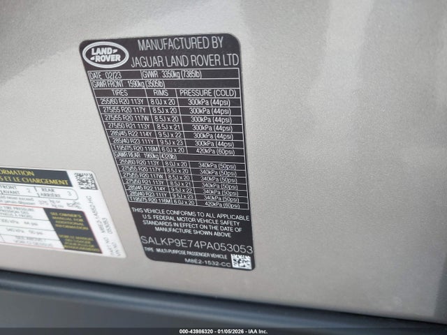 SALKP9E74PA053053 Land Rover Range Rover P530 Se