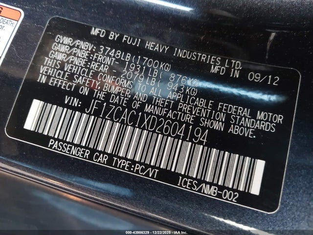 2013 SUBARU BRZ JF1ZCAC1XD2604194 Photo 8