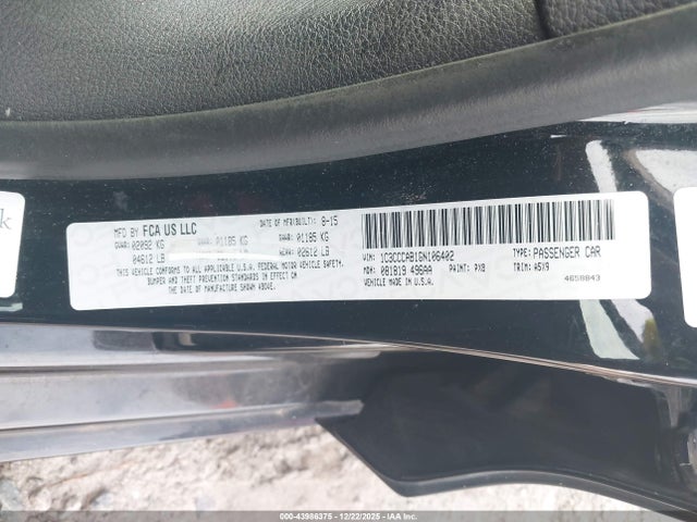1C3CCCAB1GN106402 Chrysler 200 Limited