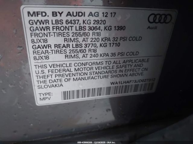 2018 AUDI Q7 WA1LHAF73JD027312 Photo 8