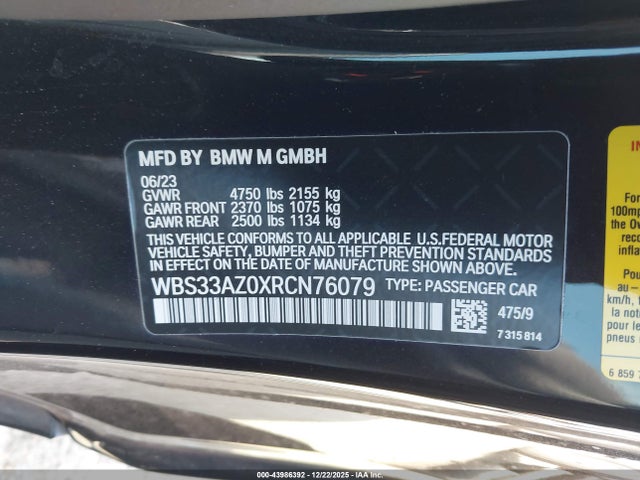 WBS33AZ0XRCN76079 BMW M4 Competition