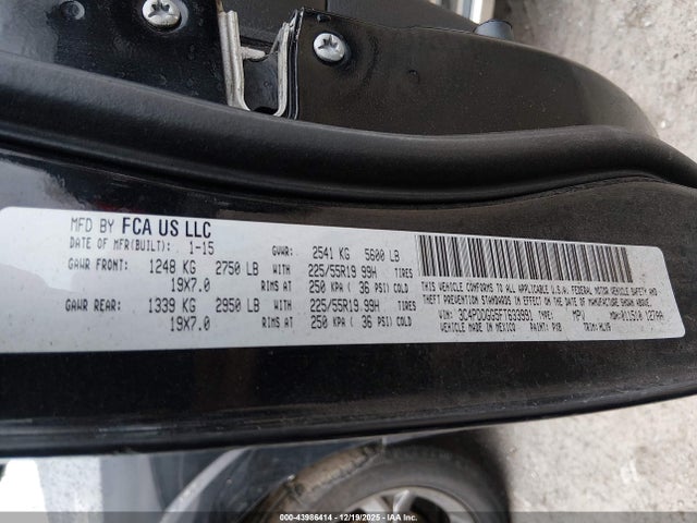 Aukcja sprzedaży 2015 Dodge Journey Crossroad, vin: 3C4PDDGG5FT633991, numer aukcji: 43986414