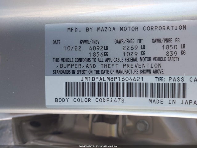JM1BPALM8P1604621 Mazda 3 Preferred