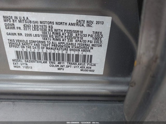 2014 MITSUBISHI OUTLANDER SPORT 4A4AP4AU5EE017341 Photo 8