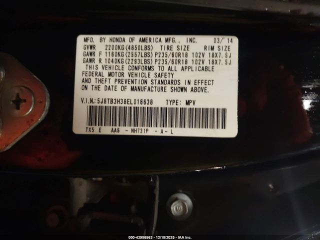 2014 ACURA RDX 5J8TB3H38EL016638 Photo 8