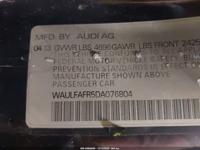 2013 AUDI A5 WAULFAFR5DA076804 Photo 8