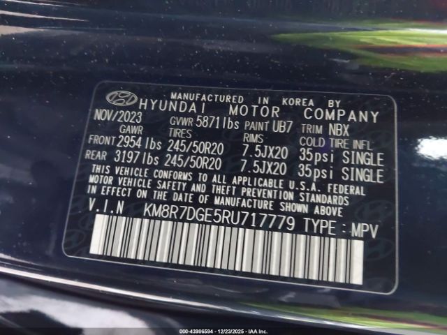 2024 HYUNDAI PALISADE KM8R7DGE5RU717779 Photo 8