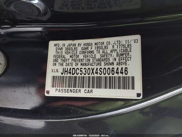 2004 ACURA RSX JH4DC530X4S006446 Photo 8