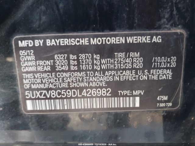 2013 BMW X5 5UXZV8C59DL426982 Photo 8