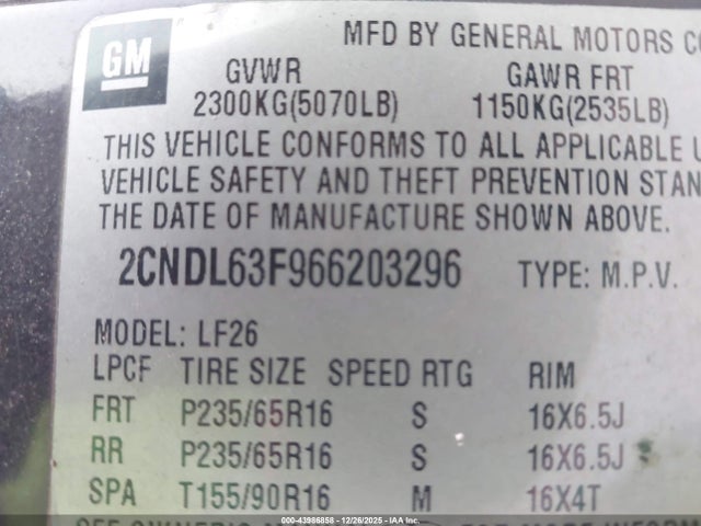 2006 CHEVROLET EQUINOX 2CNDL63F966203296 Photo 8