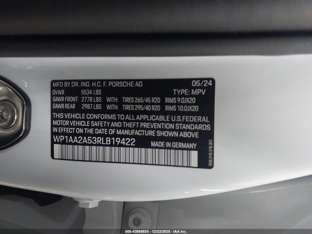 2024 PORSCHE MACAN WP1AA2A53RLB19422 Photo 8