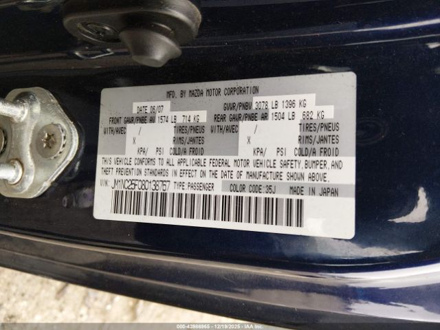 2008 MAZDA MX-5 JM1NC25F080138767 Photo 8