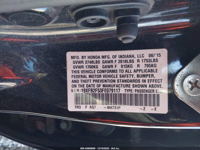 2015 HONDA CIVIC 19XFB2F53FE079117 Photo 8