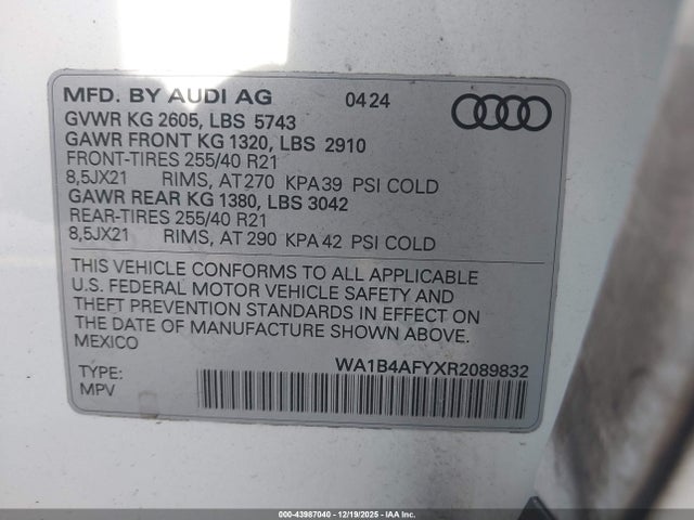 2024 AUDI SQ5 WA1B4AFYXR2089832 Photo 8