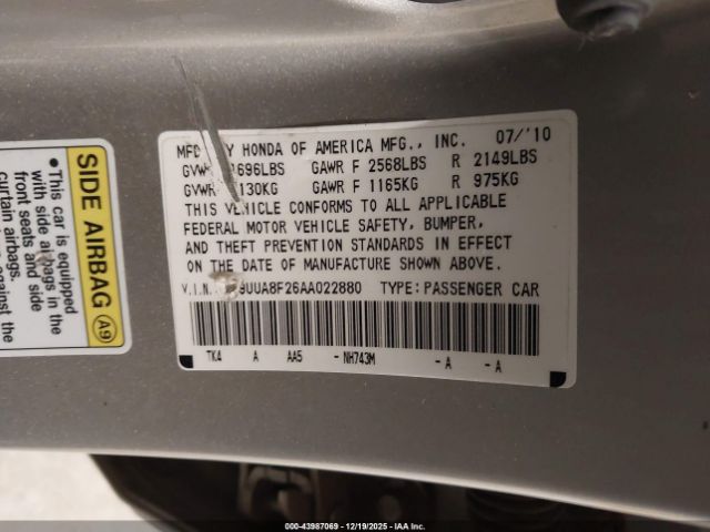 2010 ACURA TL 19UUA8F26AA022880 Photo 8