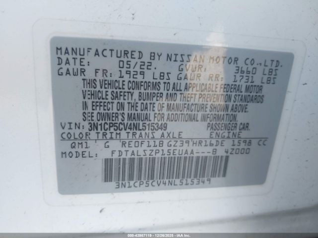 2022 NISSAN KICKS 3N1CP5CV4NL515349 Photo 8