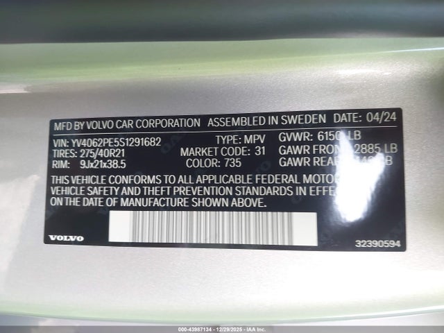 2025 VOLVO XC90 YV4062PE5S1291682 Photo 8