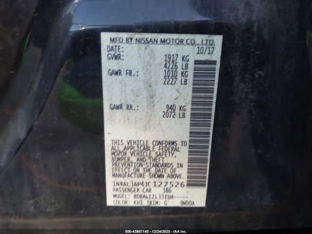 1N4AL3AP4JC127526 Nissan Altima 2.5 Sv
