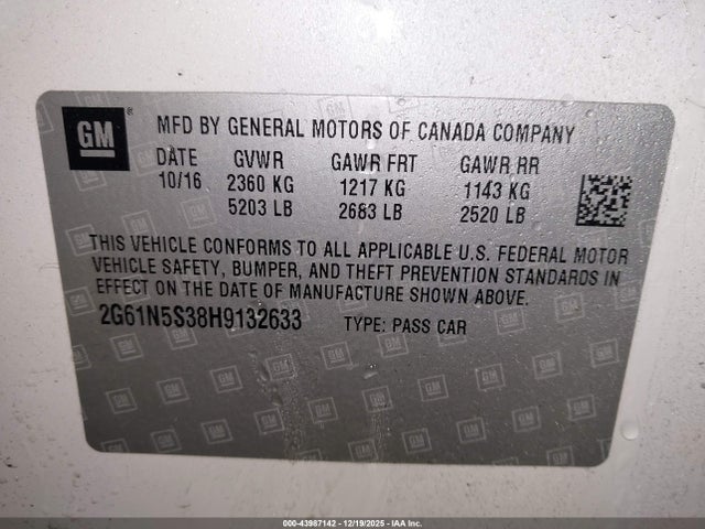 2017 CADILLAC XTS 2G61N5S38H9132633 Photo 8