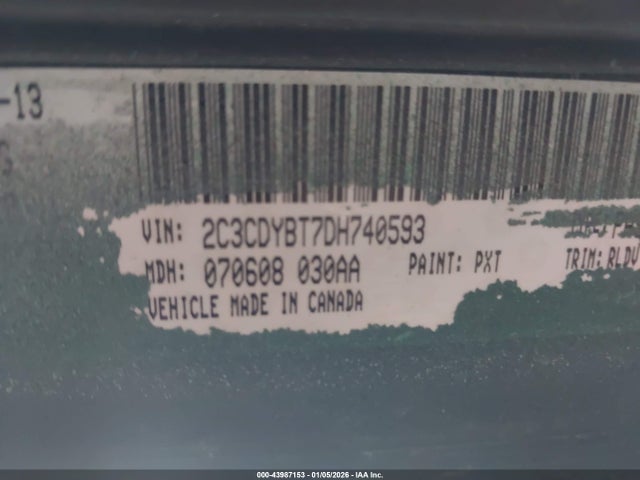 43987153 :رقم المزاد ، 2C3CDYBT7DH740593 vin ، 2013 Dodge Challenger R/t Plus مزاد بيع