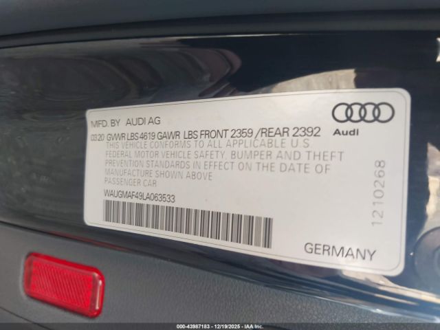 2020 AUDI A4 WAUGMAF49LA063533 Photo 8