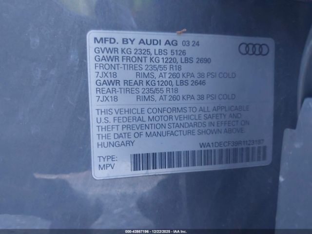 2024 AUDI Q3 WA1DECF39R1123187 Photo 8